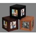 Wood cube shaped picture frame - 3"x3"